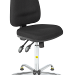 Scaun ESD Comfort, Vinil Negru, reglaj inaltime 625–880 mm