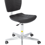 Scaun ESD Comfort din poliuretan, Gri Premium, reglaj inaltime 510–700 mm