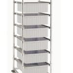 Carucior ESD Metro pentru cutii de transport, 1-2-3 module, roti pivotante ESD 127mm