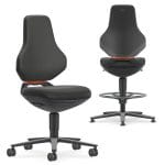 Scaun ESD Texon, piele ecologica neagra, reglaj inaltime 450-620 mm