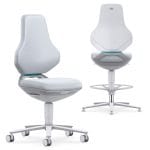 Scaun ESD Texon pentru camera curata (cleanroom), piele ecologica gri, reglaj inaltime 570-810 mm