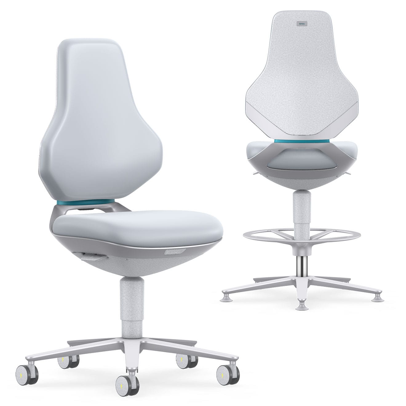 43-200-0027_1 Scaun ESD Texon pentru camera curata (cleanroom), Skintec alb, reglaj inaltime 570-810 mm - imagine 1