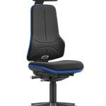 Scaun ESD Neon XXL Duotec Negru, cu tetiera, roti pivotante, reglaj inaltime 470-640 mm