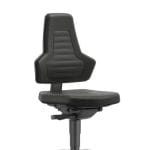 Scaun ESD Ergonomic, tapiterie piele ecologica neagra, reglaj inaltime 450-600 mm