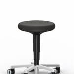 Taburet ESD pentru camera curata (cleanroom), negru, roti pivotante, reglaj inaltime cu actionare la picior, 480-650 mm