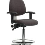 Scaun ESD Ergonomic gri, tapiterie textil, fara cotiera, reglaj inaltime 540-740 mm
