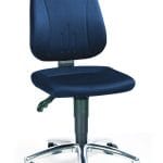 Scaun ESD Comfort, material textil albastru, roti pivotante, reglaj inaltime 440-590 mm