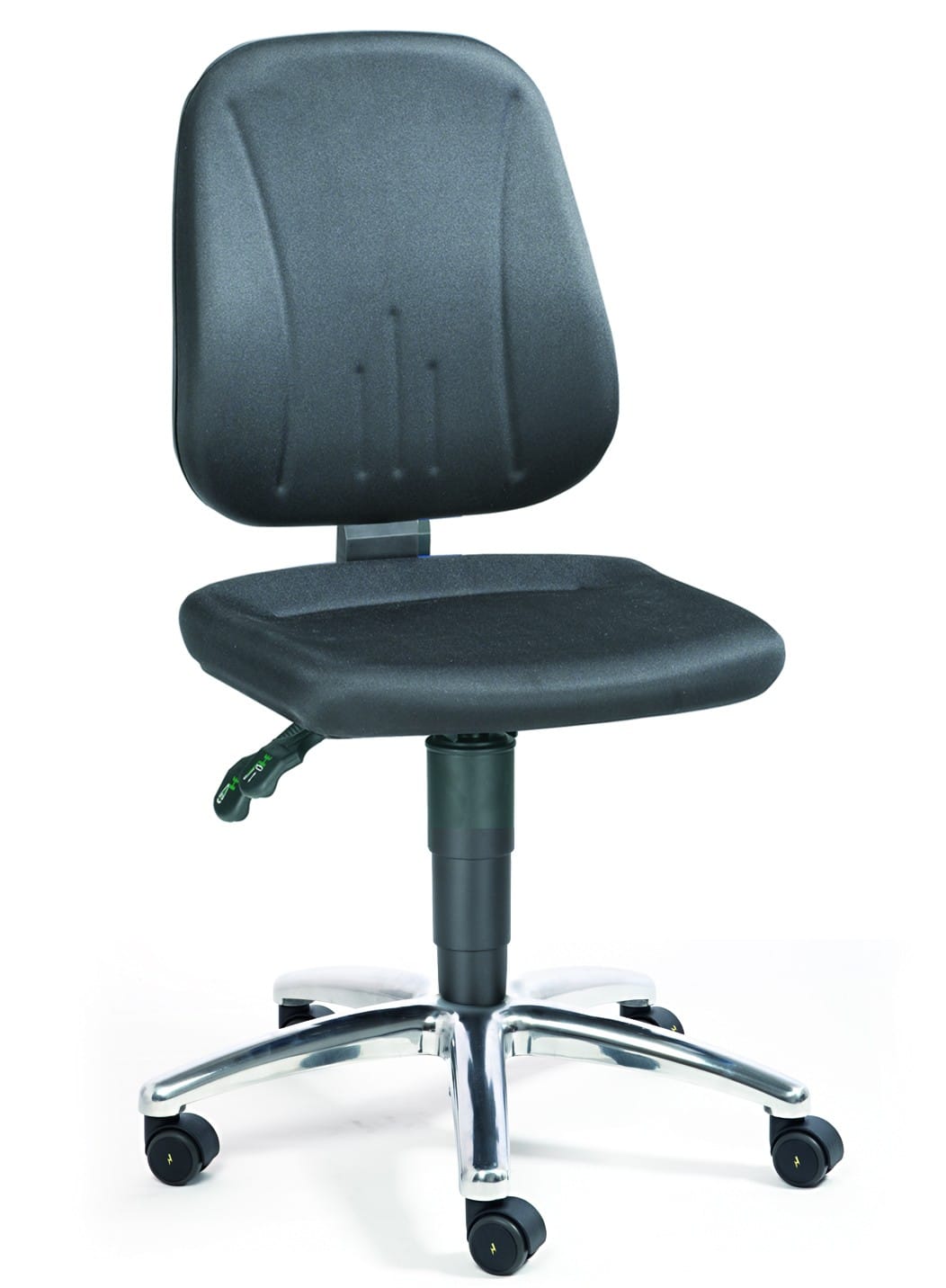 656 Scaun ESD Comfort, material textil negru, roti pivotante, reglaj inaltime 440-590 mm - imagine 1