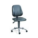 Scaun ESD Comfort, piele ecologica neagra, roti pivotante, reglaj inaltime 440-590 mm
