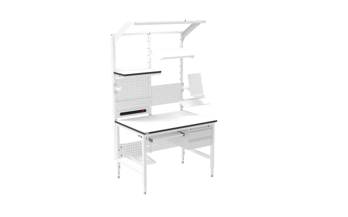 Banc de lucru ESD – manual, tip H, 1200x800 mm, blat dreptunghiular - imagine 2