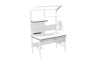 Banc de lucru ESD – manual, tip H, 1500x800 mm, blat ergonomic - imagine 2