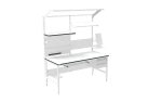 Banc de lucru ESD – manual, tip H, 1800x800 mm, blat ergonomic - imagine 2