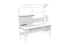 Banc de lucru ESD – manual, tip H, 2000x800 mm, blat dreptunghiular - imagine 2