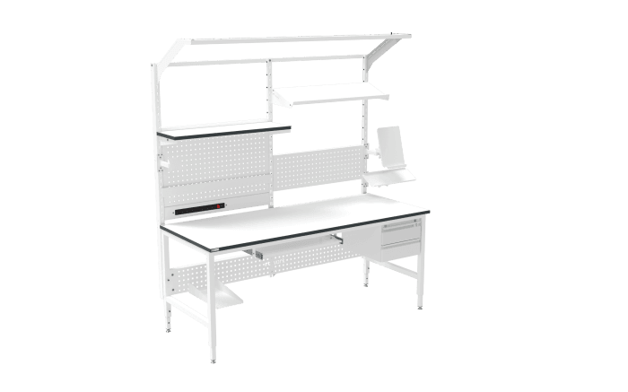Banc de lucru ESD – manual, tip H, 2000x800 mm, blat dreptunghiular - imagine 2