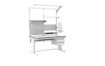 Banc de lucru ESD – electric, tip L LD, 1500x800 mm, blat dreptunghiular - imagine 2