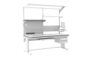 Banc de lucru ESD – electric, tip L LD, 2000x800 mm, blat ergonomic - imagine 2