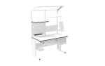 Banc de lucru ESD – manual, tip L, 1500x800 mm, blat ergonomic - imagine 2