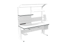 Banc de lucru ESD – manual, tip L, 2000x800 mm, blat ergonomic - imagine 2