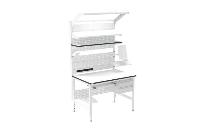 Banc de lucru ESD – manual, tip H, 1200x800 mm, blat dreptunghiular - imagine 3