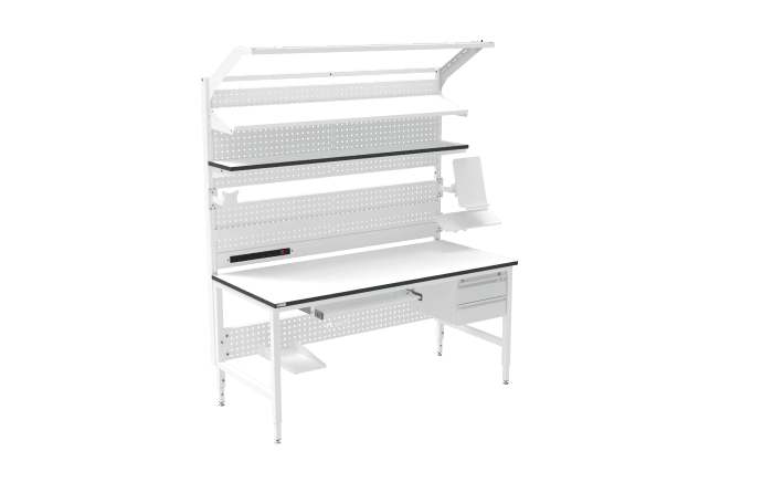 Banc de lucru ESD – manual, tip H, 1800x800 mm, blat ergonomic - imagine 3