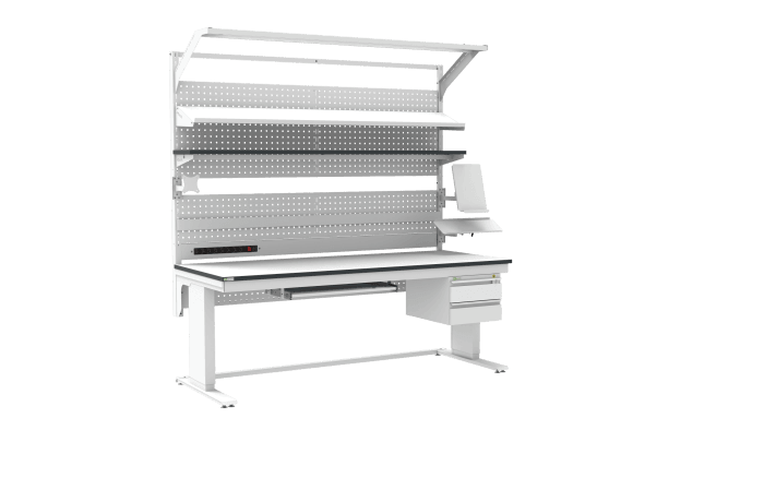 Banc de lucru ESD – electric, tip L LD, 2000x800 mm, blat ergonomic - imagine 3